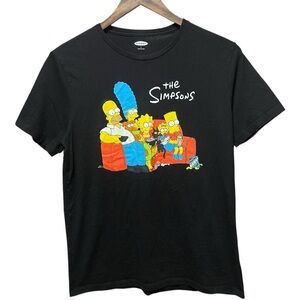 black The Simpsons graphic Marge Bart Lisa Homer short sleeve crewneck T-shirt